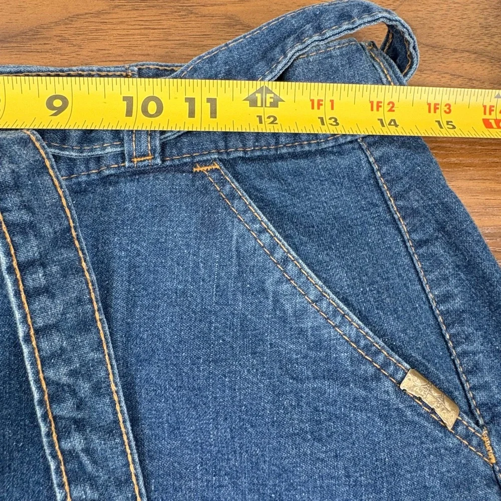 Vintage 70s Levi's Orange Tab Jean Denim Wrap Skirt 27 Blue Belted Midi A‎ Line
